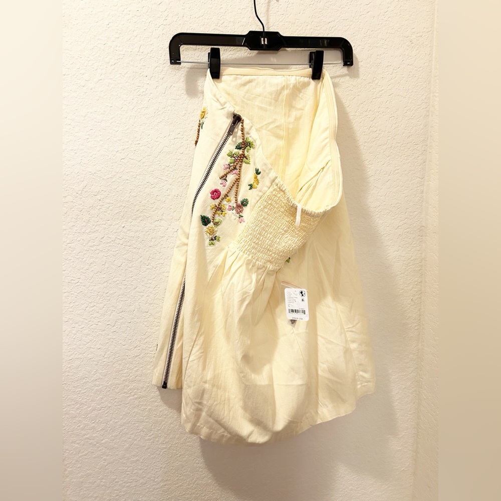 NWT Free People Havana Nights Beaded Floral Linen Mini Dress - Picture 6 of 7